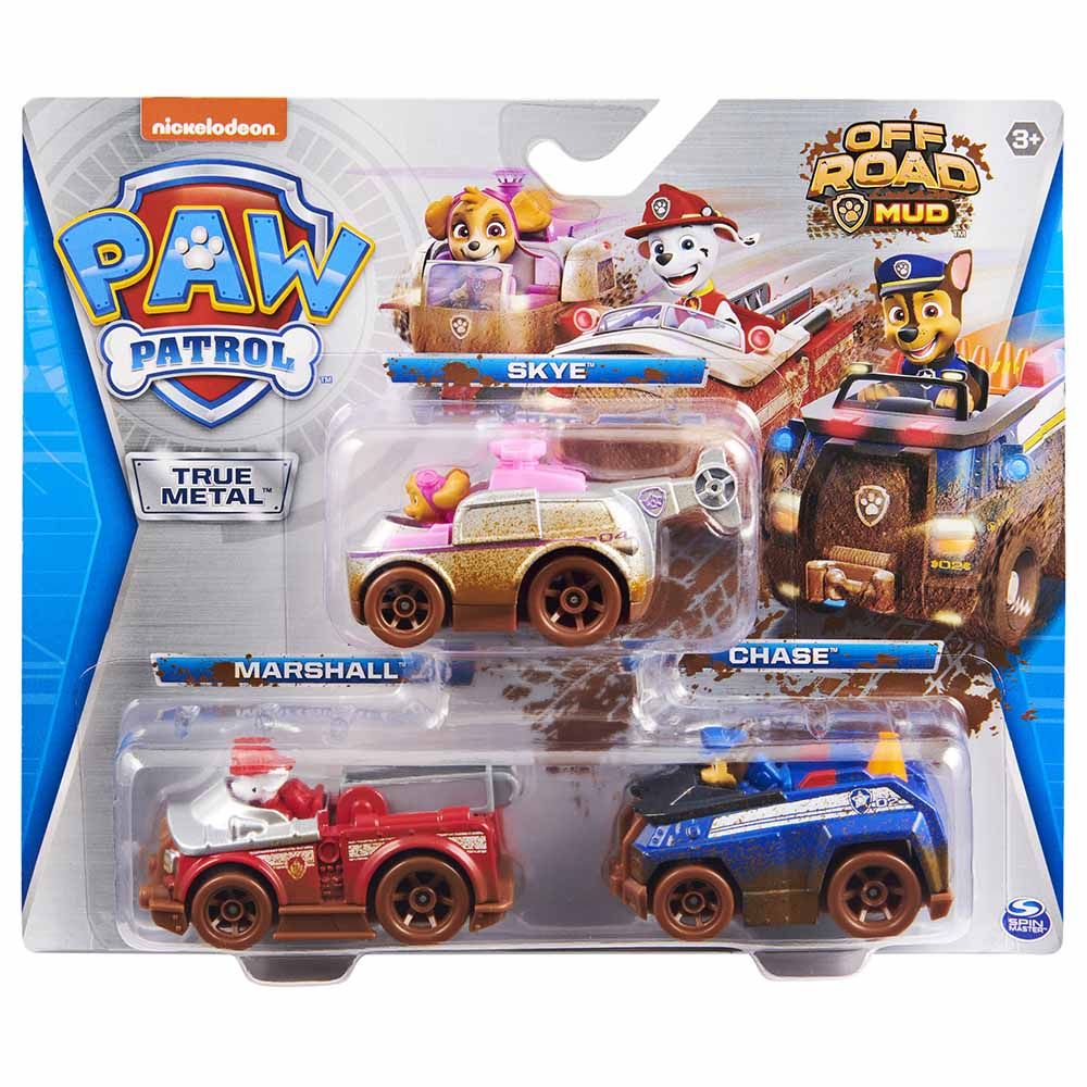 Paw Patrol - Die-Cast Off Road Mud Car Pack of 3