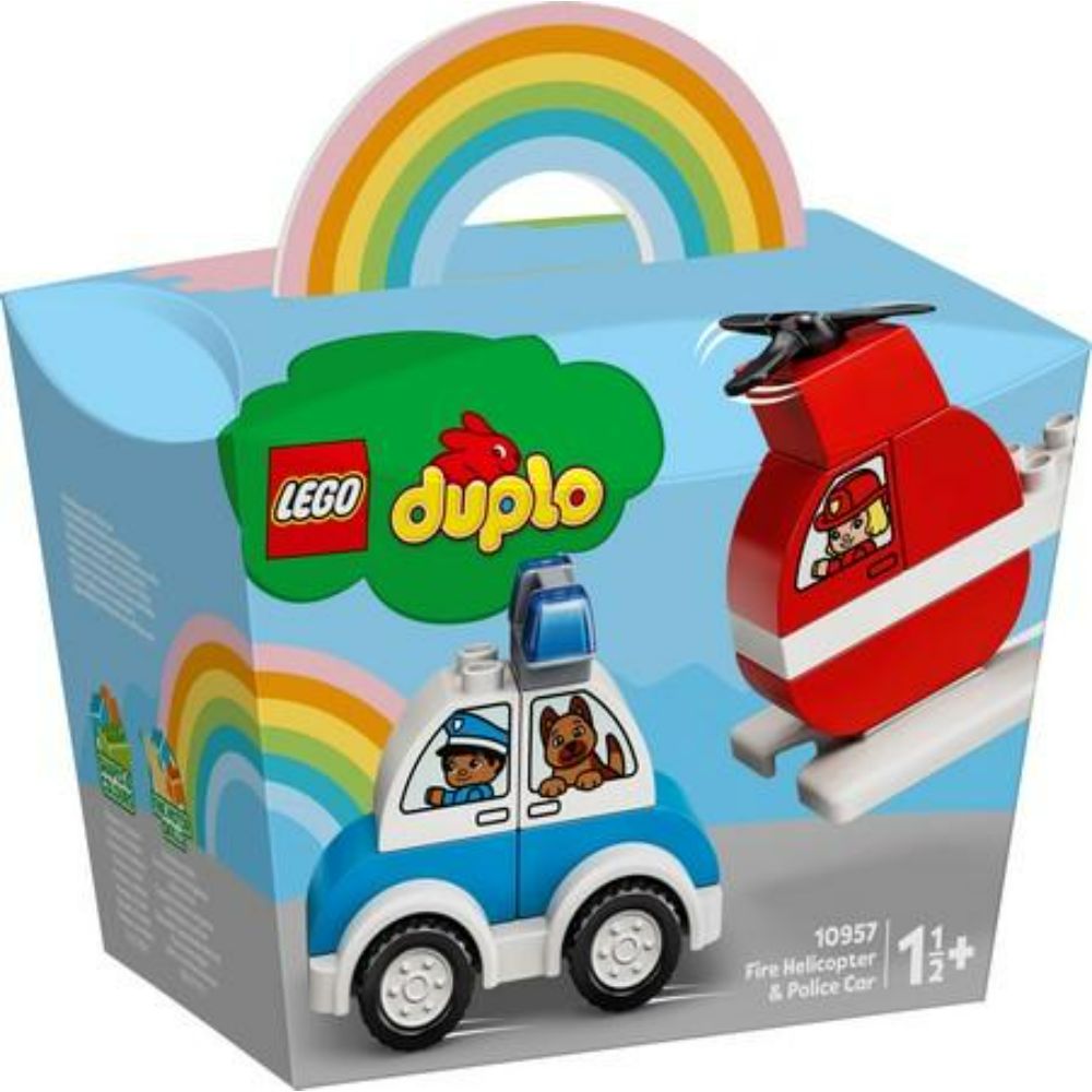 Lego Duplo My First Fire Helicopter And Police Car Building