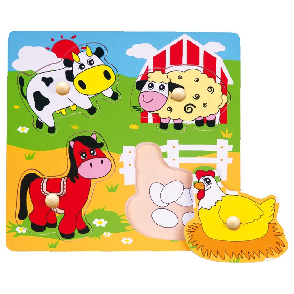 Viga Flat Puzzle - Farm Animals