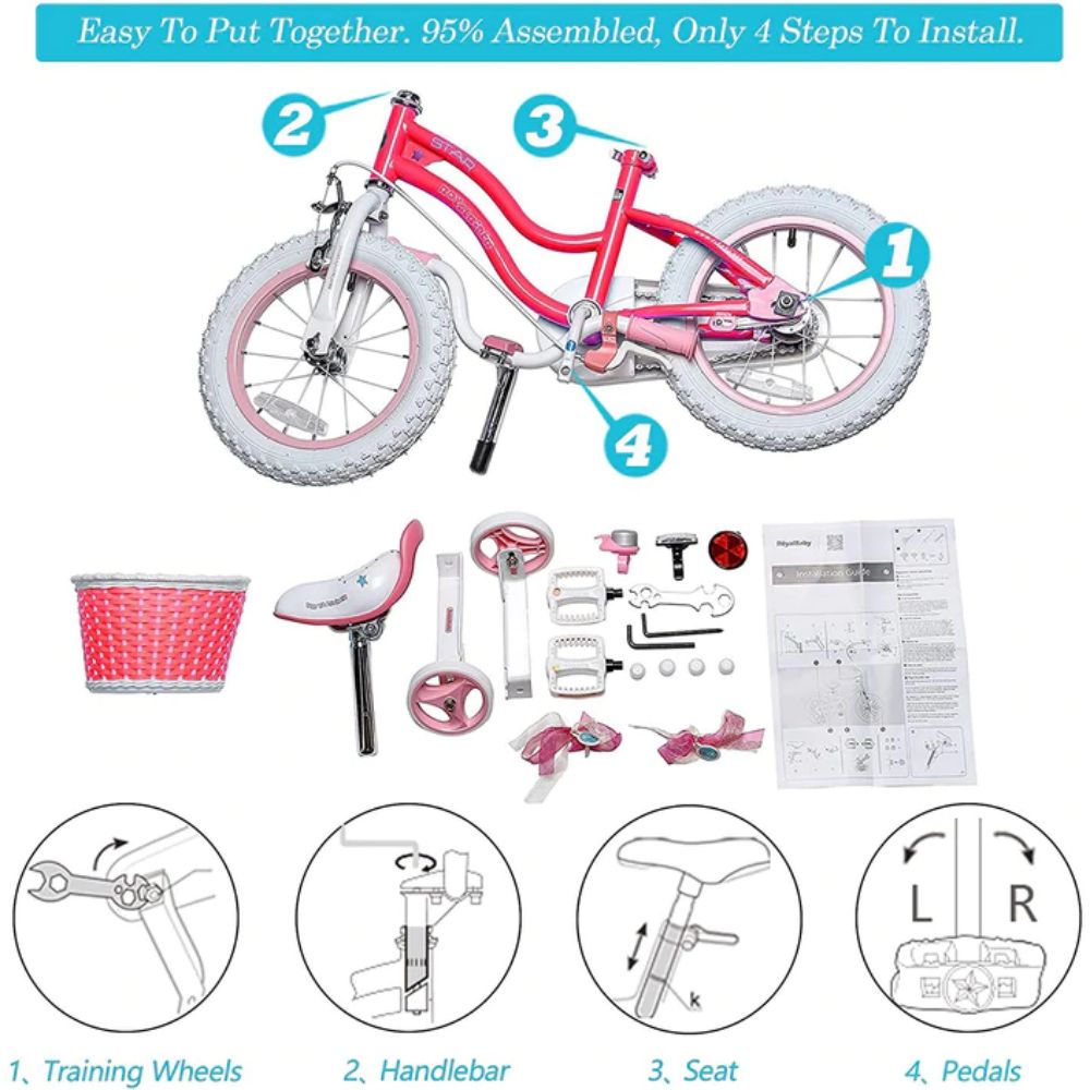 RoyalBaby Stargirl Girls Kids Bike18 Inch , Pink