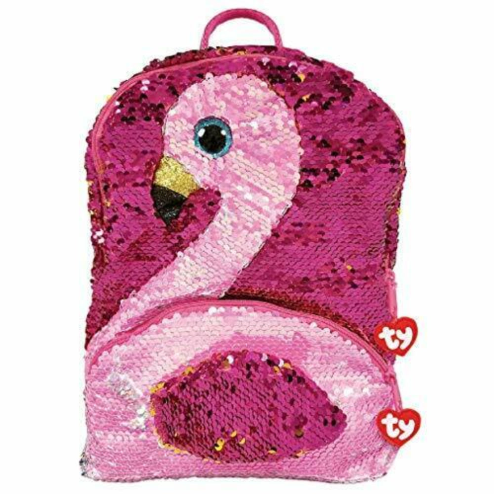 Ty Beanie Babies Gilda The Flamingo Sequin Square Back Pack  Image#1