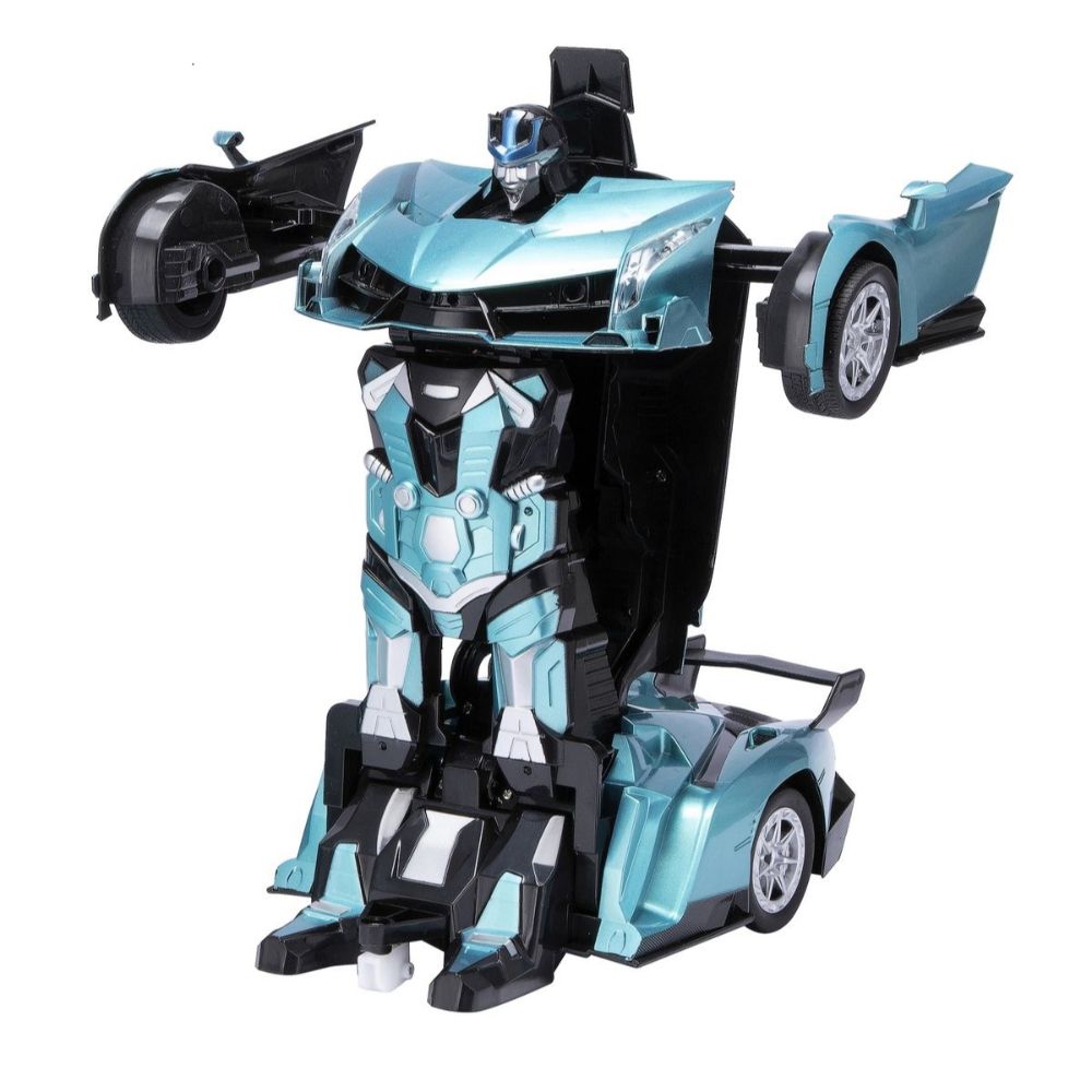 Funny Box 1:12 R/C Autobots Transforming Car Lambo Light Blue