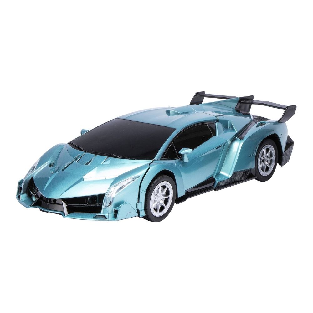 Funny Box 1:12 R/C Autobots Transforming Car Lambo Light Blue