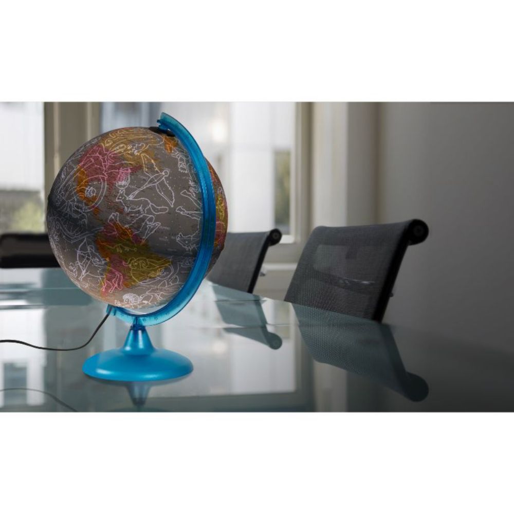 Tecnodidattica - Night & Day  Illuminated and revolving Globe 10"/25cm Diameter, Blue