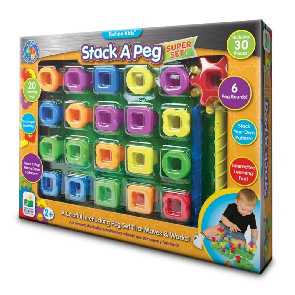 The Learning Journey Techno Kids Stack A Peg Super Set (New)  Image#1