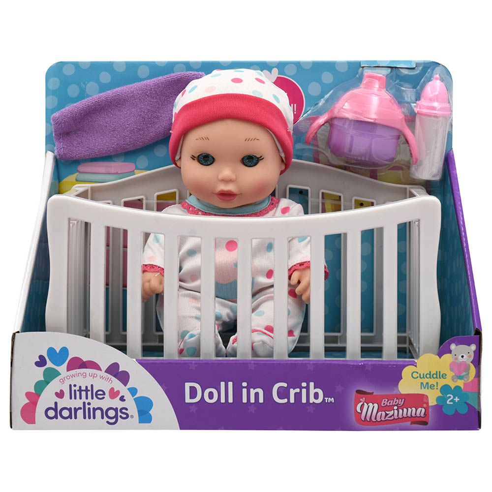 Baby Maziuna Doll in Crib 8 Inch
