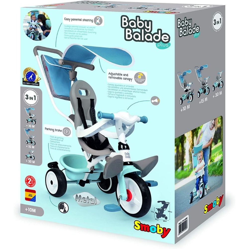 Smoby Baby Balade Plus 3-In-1 Tricycle Blue